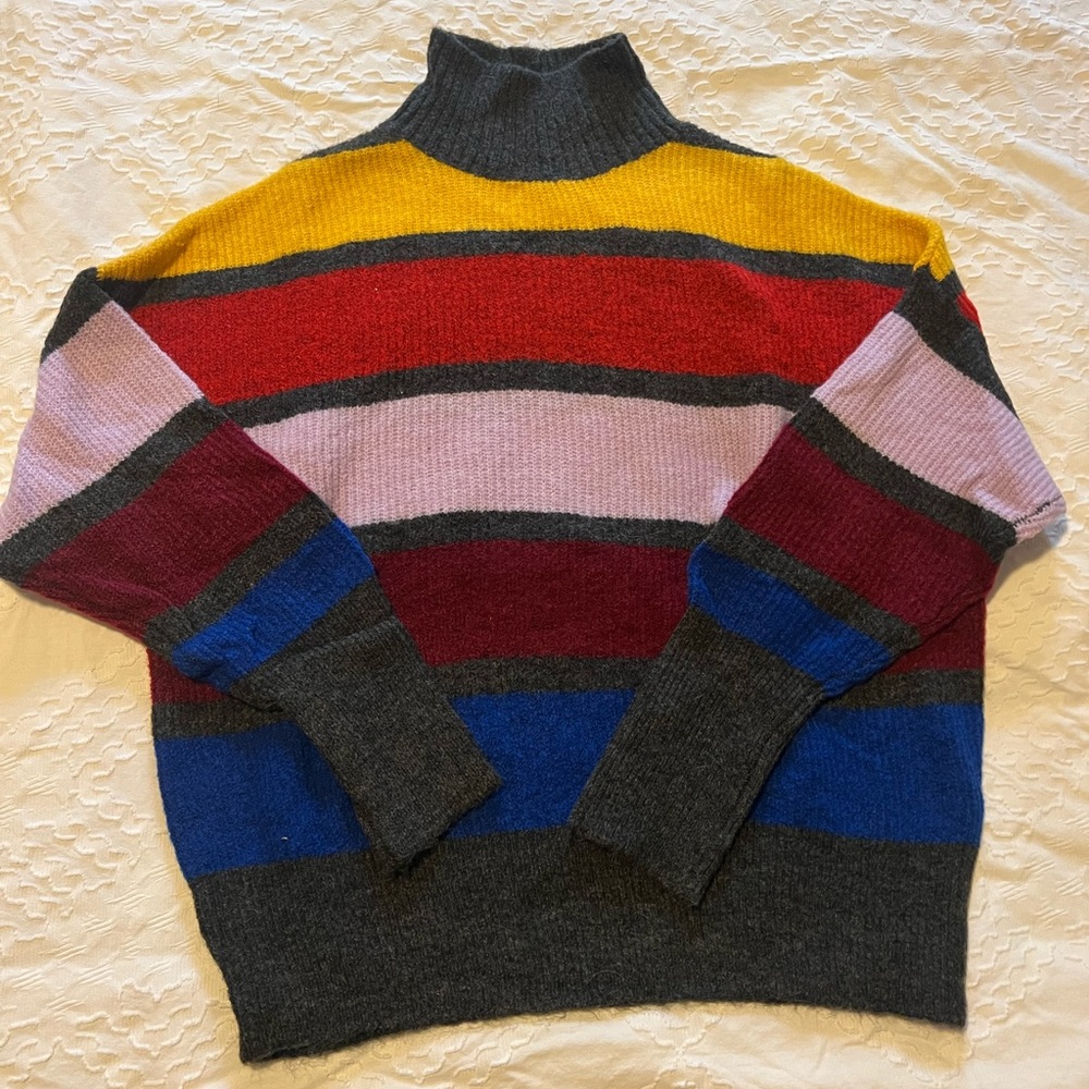 Striped Turtleneck Sweater